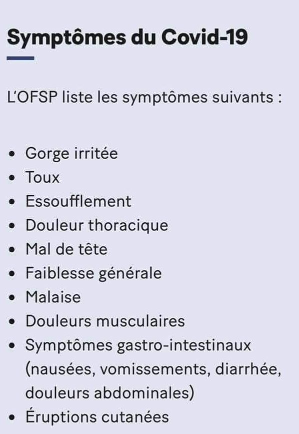 COVID-19 symptomes